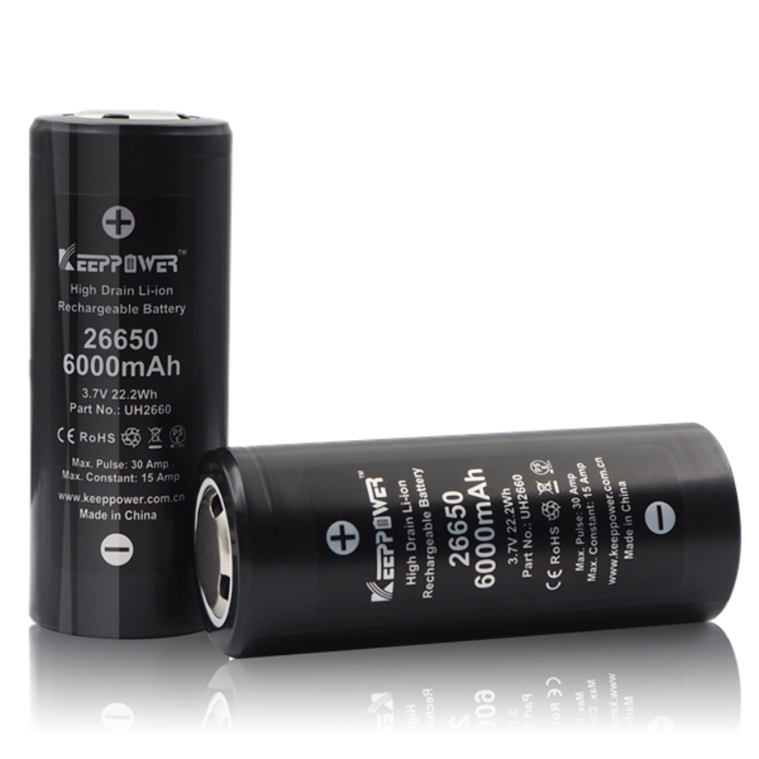 KeepPower :: 26650 Battery (Flat Top) (2-Pack)